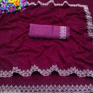 Zeekha Diamond Stone Work Saree
