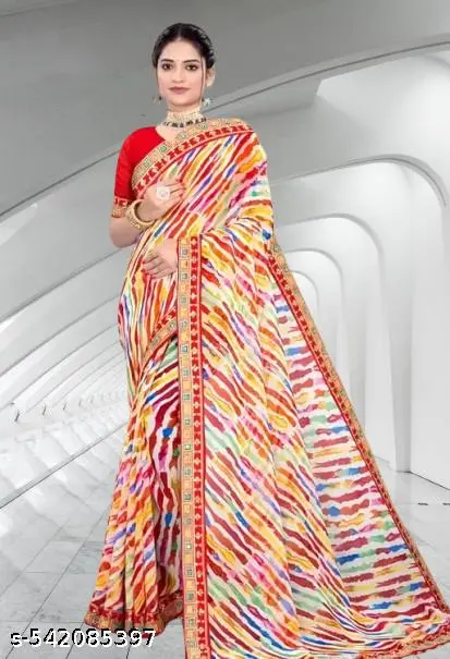 Latest Rajasthani Georgette Kali Saree - Image 3