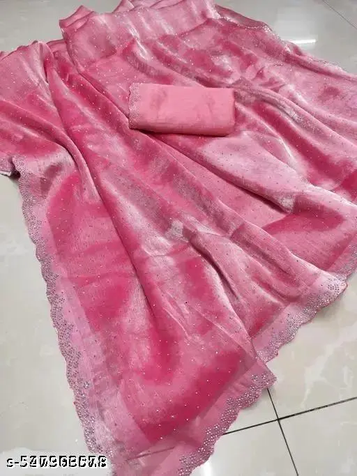 Jimmichoo Fabric Saree: Elegant Drape, Exquisite Style - Image 4