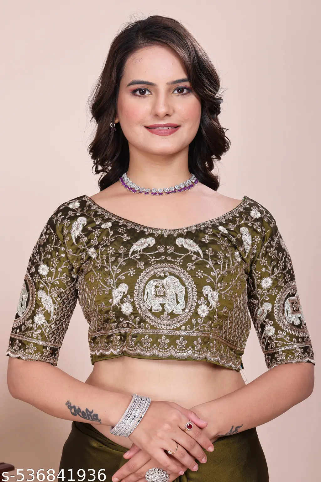 Saanvi Gaj Gamini Rangoli Silk Saree - Image 3