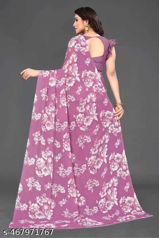 Spacekart Printed Georgette Saree Blouse Piece - Image 2