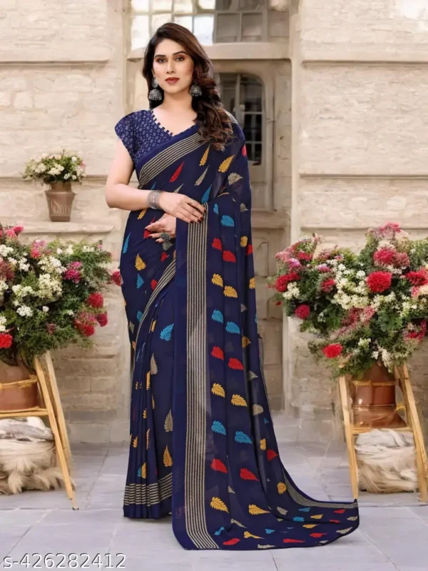 2glsa_1024.webp Bollywood Blue Floral Georgette Saree