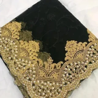 Elegant Black Bead & Stone Blouse