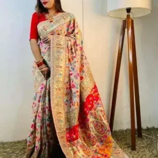 Woven Paisley Silk Blend Saree Blouse