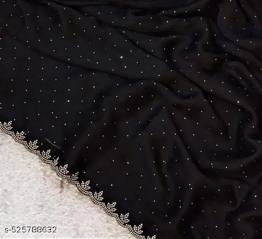 Elegant Black Saree - Image 3