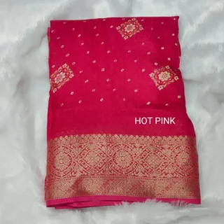 Banarsi Border Bandhni Printed Stylish Saree