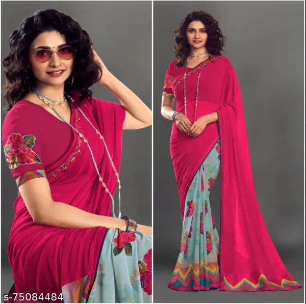 Printed Georgette Saree: Daily Wear Elegance