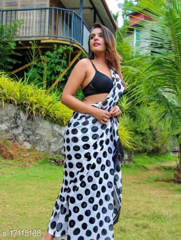 Polka Dot Georgette Saree Blouse