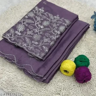 Chinon Magenta Lavender Saree
