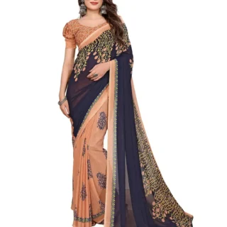 Festive Georgette Saree with Unstitched Blouse