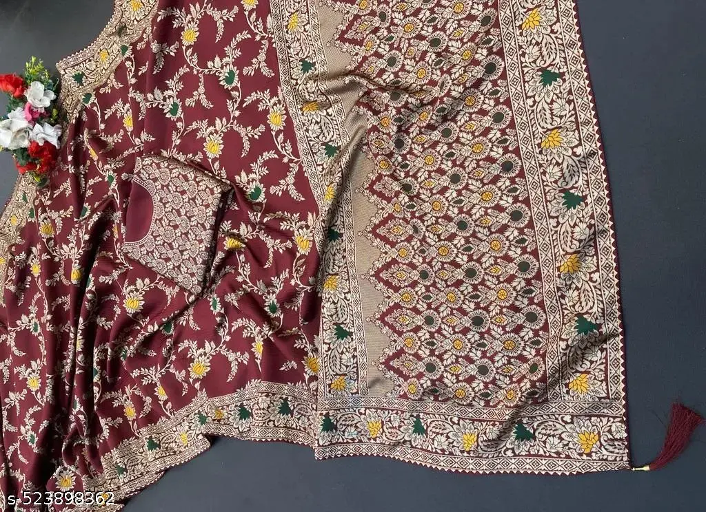 Banarasi Silk Saree: Premium Quality, Heavy Blouse - Image 3