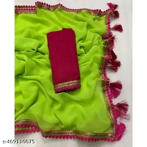 Embroidered Bollywood Saree: Classic Elegance - Image 3