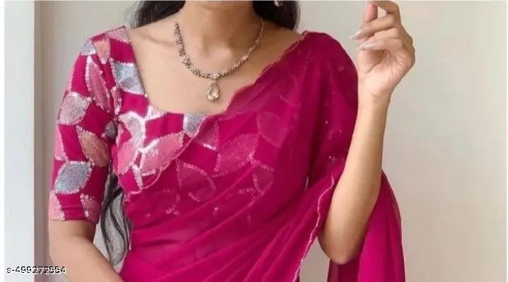 Elegant Sarees: Mirror, Georgette & More - Image 4