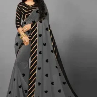 Georgette Saree with Brocade Velvet Blouse