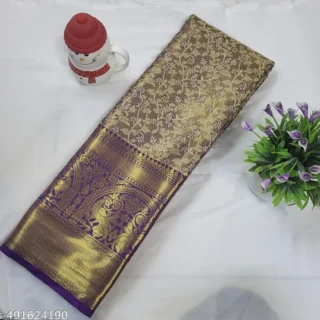 Purple Mini Tota Silk Saree