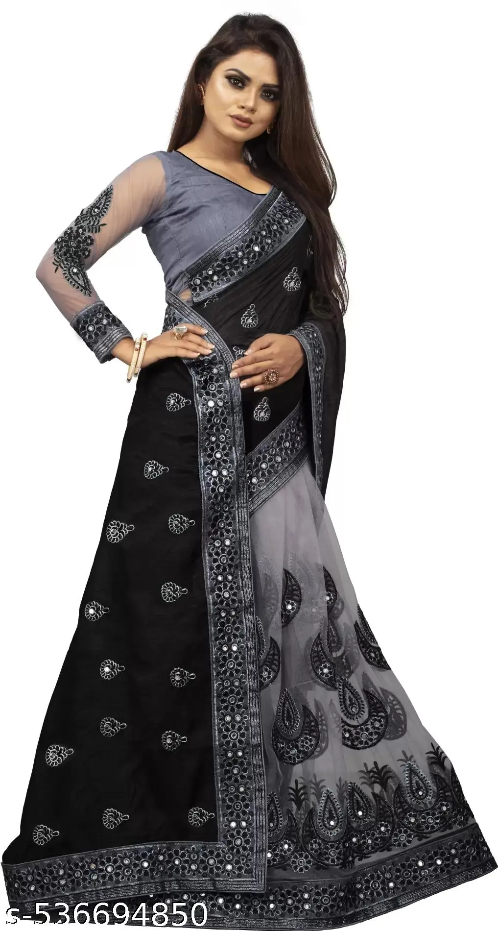 Black Pattu Saree: Party Wedding - Image 4