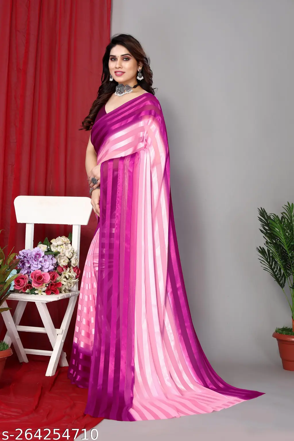 Festive Satin Saree Blouse Piece - Image 2