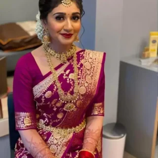 Marvellous Banarasi Silk Saree, Unique Blouse