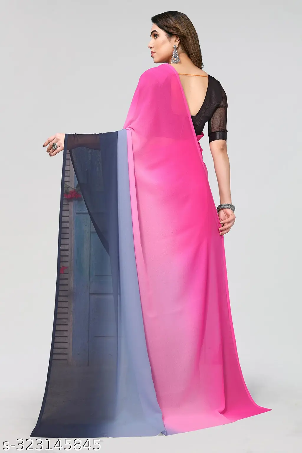 Shaded Georgette Saree Blouse Piece - Image 3