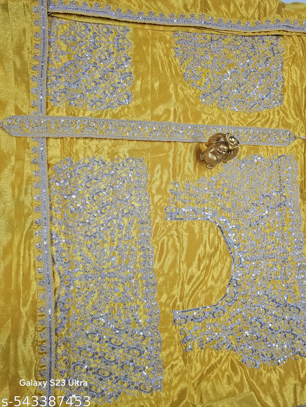 Bollywood Yellow Silk Saree - Image 4