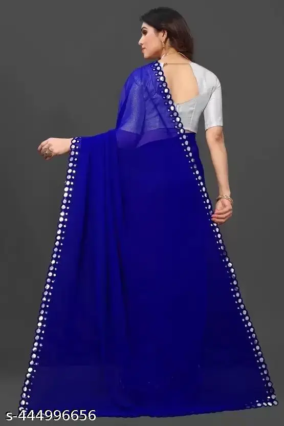 Fancy Georgette Saree: Cut Work Elegance - Image 3