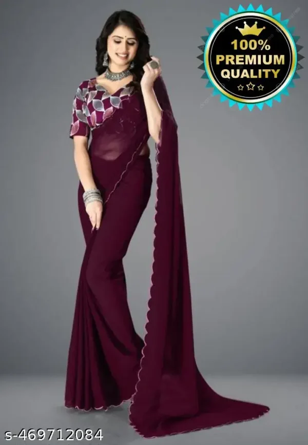 Elegant Sarees: Mirror, Georgette, Cut Work