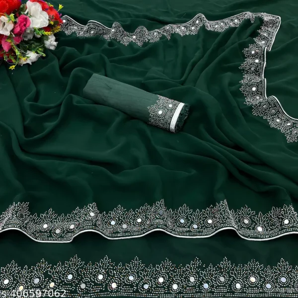 Georgette Siroski Diamond Wedding & Party Saree