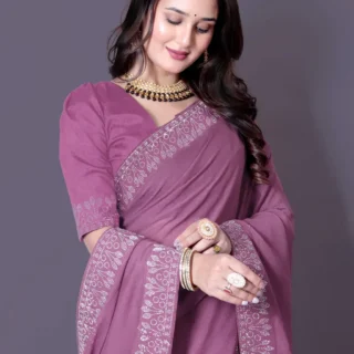 Dola Silk Saree: Swarovski Stone Work