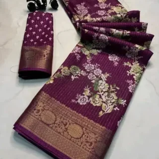 Jacquard Digital Printed Trending Saree