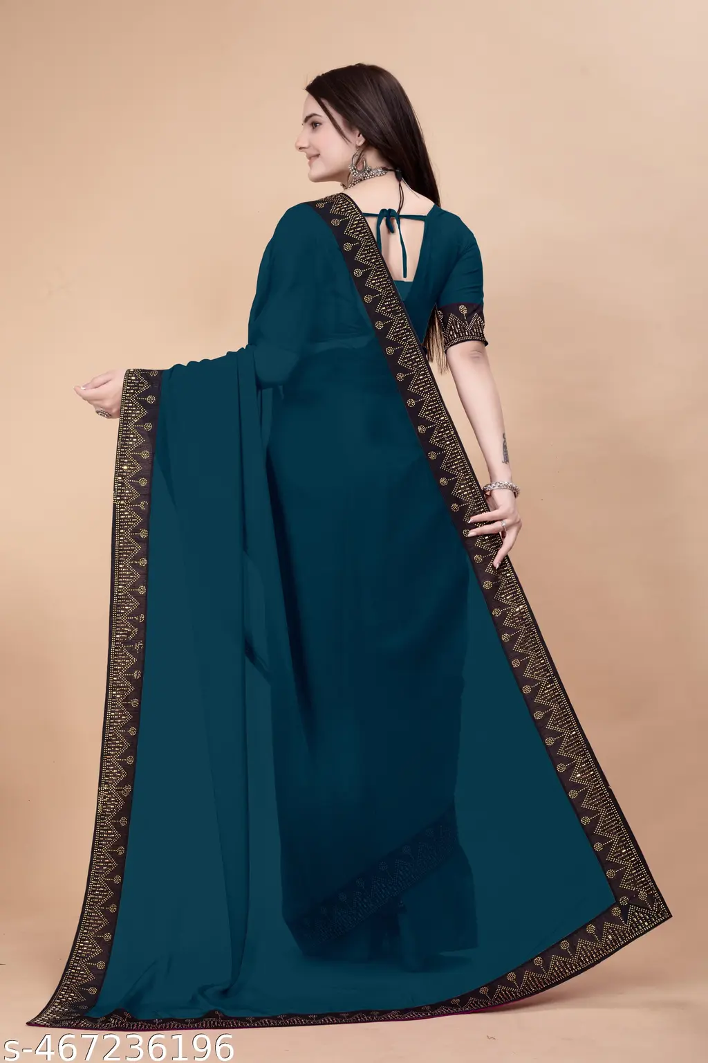 Diamond Swiroski Saree with Separate Blouse - Image 2