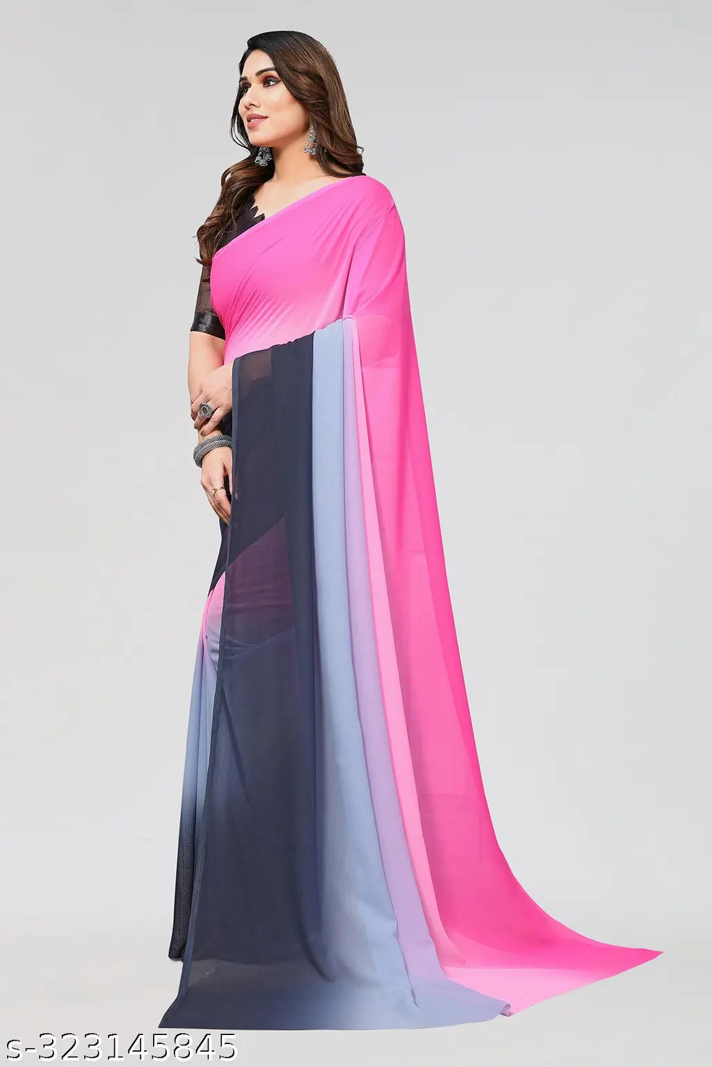 Shaded Georgette Saree Blouse Piece - Image 2