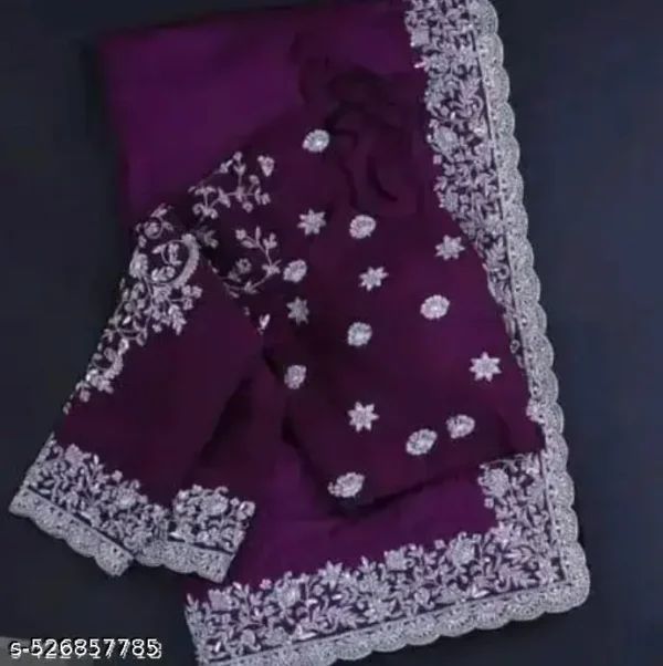 7rlex_1024.webp Elegant Embroidered Purple Georgette Saree