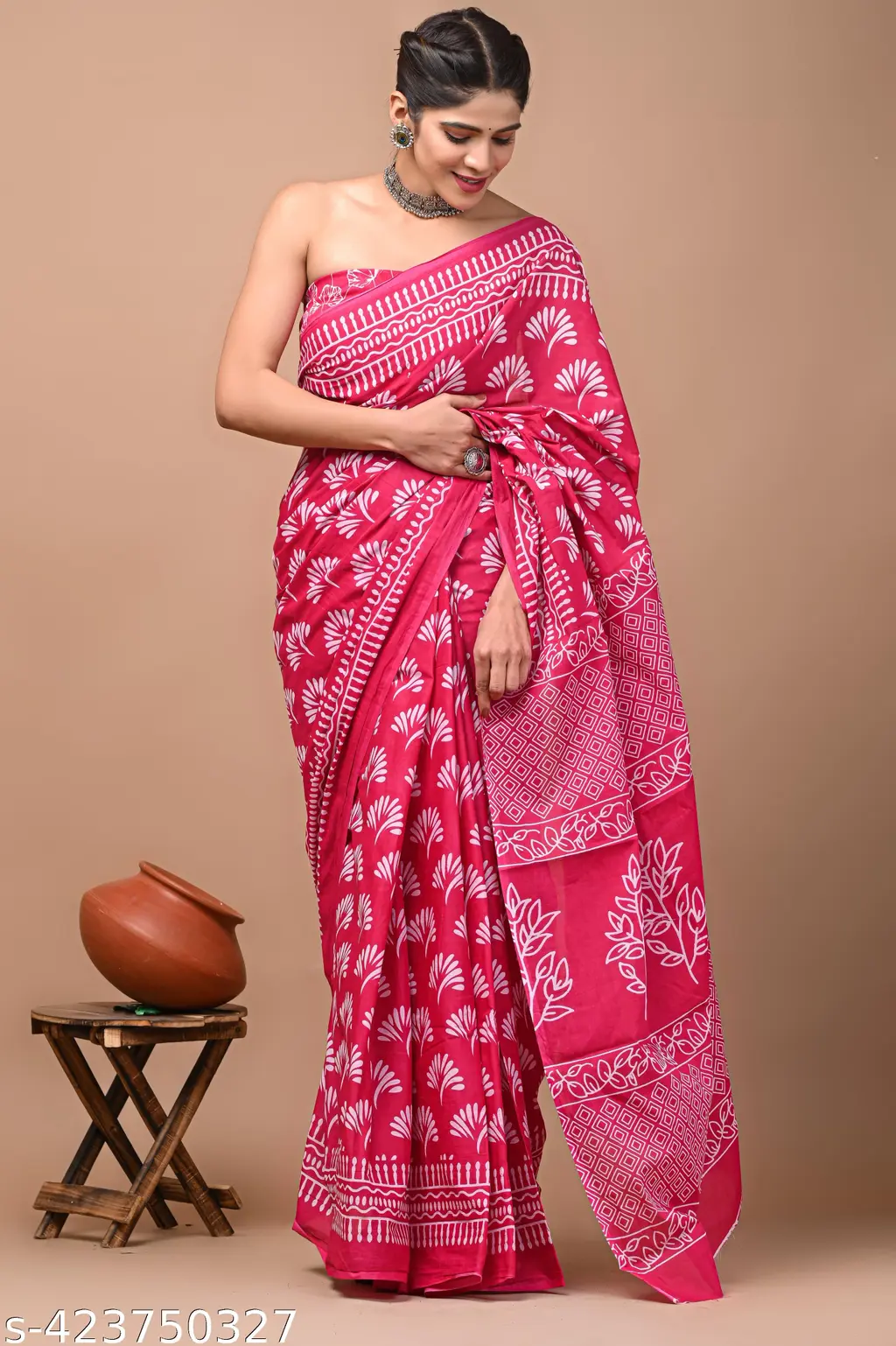 Anaamika: Printed Cotton Mulmul Saree - Image 2