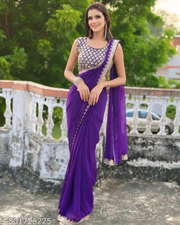 Georgette Saree: Jari, Sequence & Lace