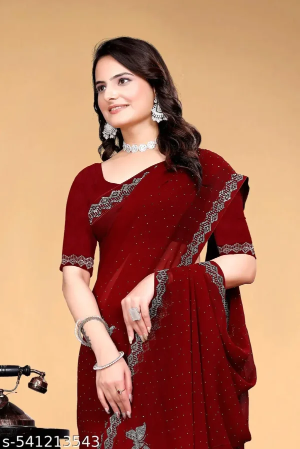 Elegant Georgette Saree with Cutwork Lace