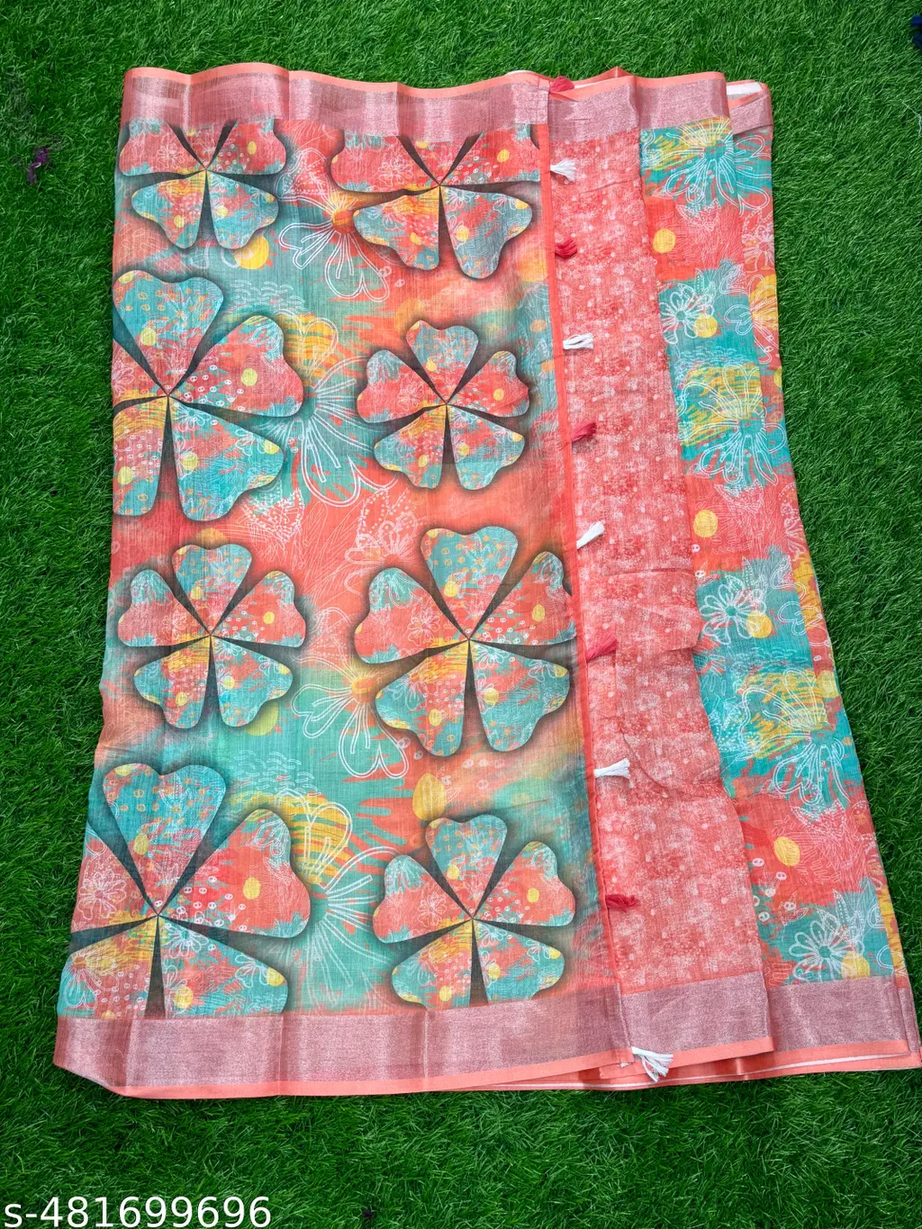 Digitally Printed Linen Cotton Saree: Light & Lovely - Image 3