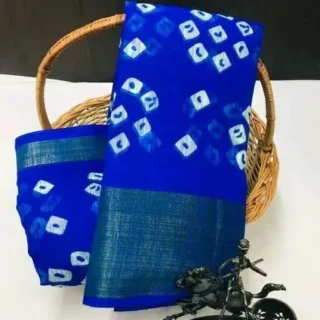 95eg0_1024-1.webp Elegant Blue Bandhani Saree with Zari
