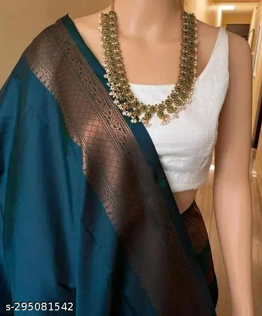 Embellished Litchi Silk Saree - Image 2