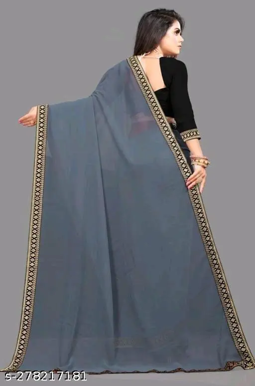 Zara: Georgette Saree, PartyPerfect Elegance - Image 2