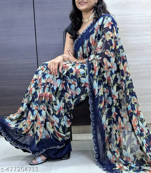 aostq_1024.webp Georgette Leaf Print Saree: Trendy Style