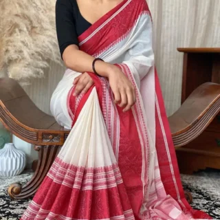 aoybz_1024.webp Bodhuboron: Red & White Handloom Sare