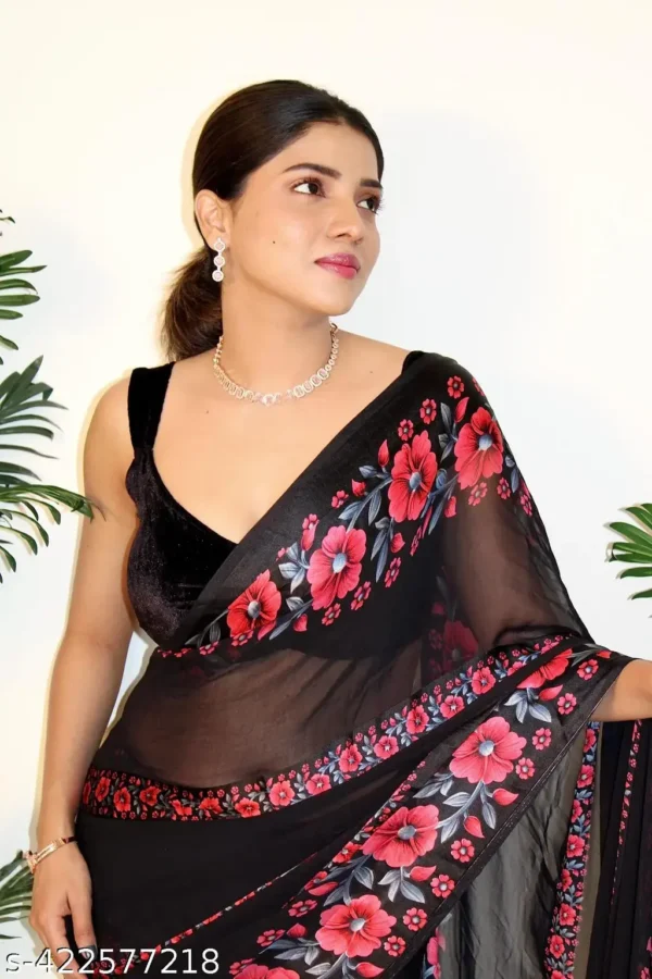 Ghan Sals: Satin Patta Saree with Blouse