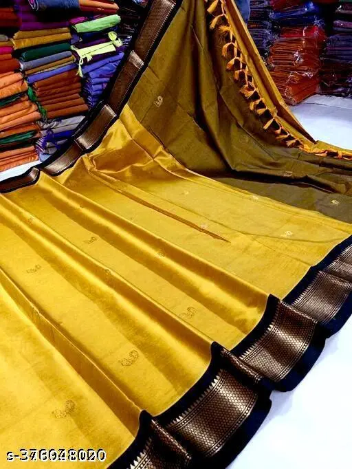 Gold & Black Paithani Sico Silk Saree - Image 2
