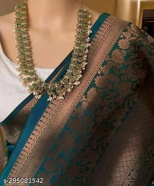 Embellished Litchi Silk Saree - Image 3