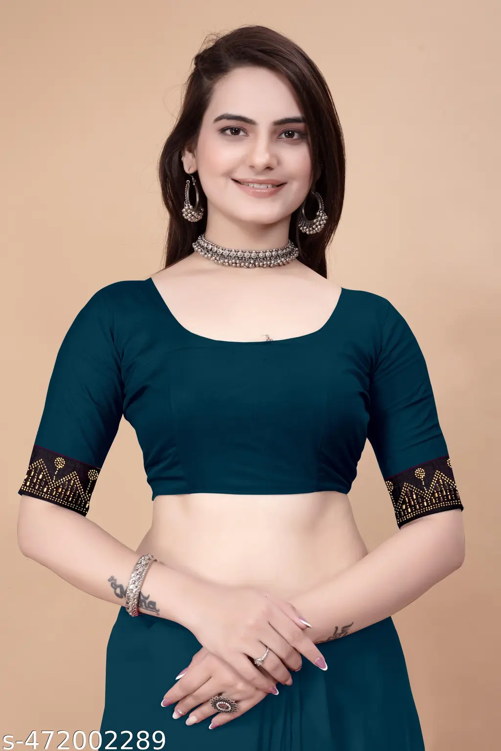 Diamond Swiroski Saree with Separate Blouse - Image 4