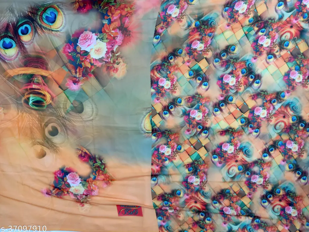 Digital Printed Saree Blouse Party Wear - Image 4