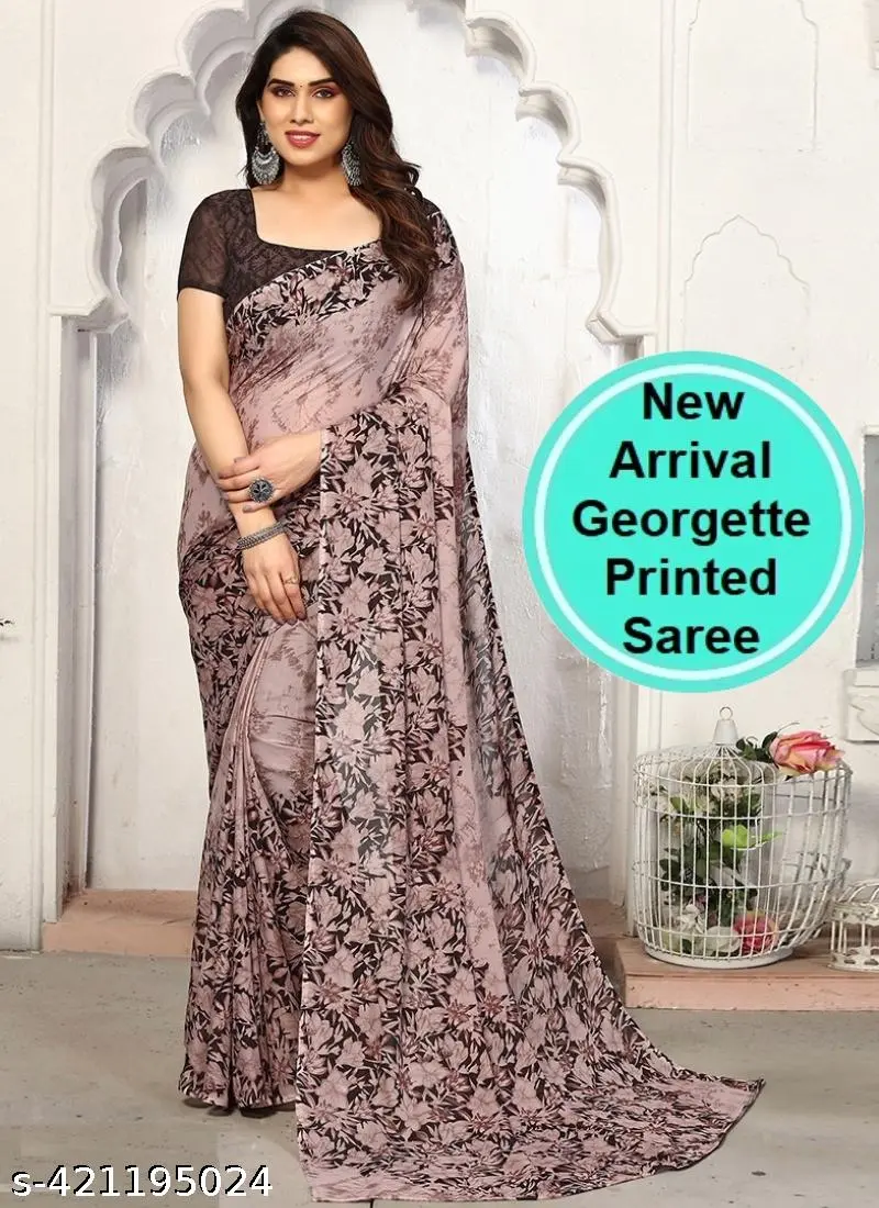 Georgette Printed Sarees: Trendy Bollywood Designs - Image 3
