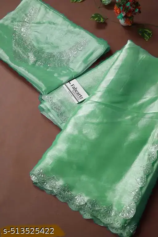 Jimmi Choo Saree Blouse: Trendy Organza - Image 2