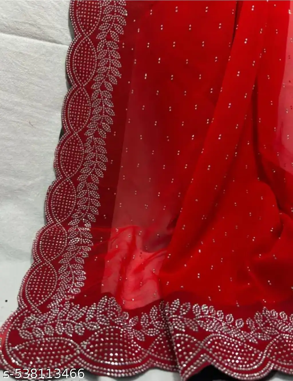 Elegant Stone Embellished Saree - Image 4