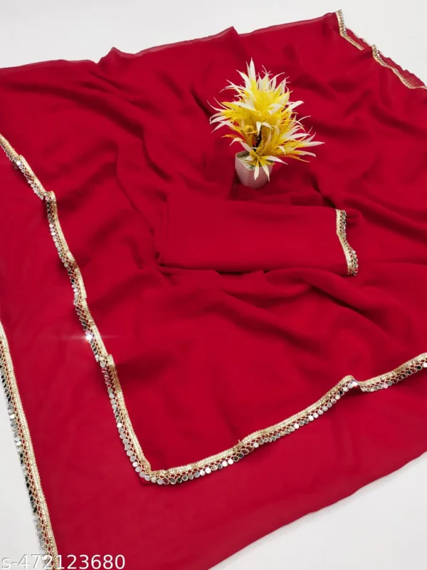 bmkbs_1024.webp Crimson Georgette Saree: Mirror Work Detail